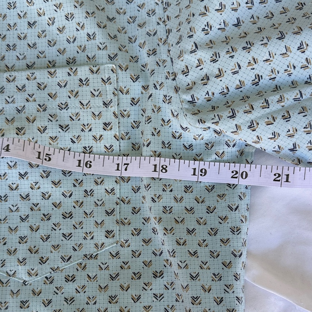 Men's Sky Blue Patterned Casual Shirt - Picture 3 of 4